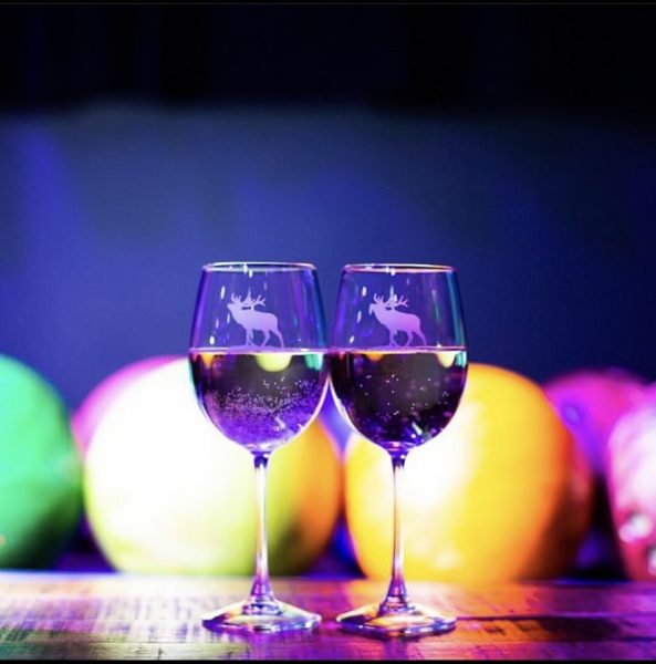 wine glasses and bowling